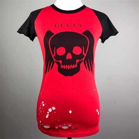 gucci skull shirt red|Gucci t shirt sale.